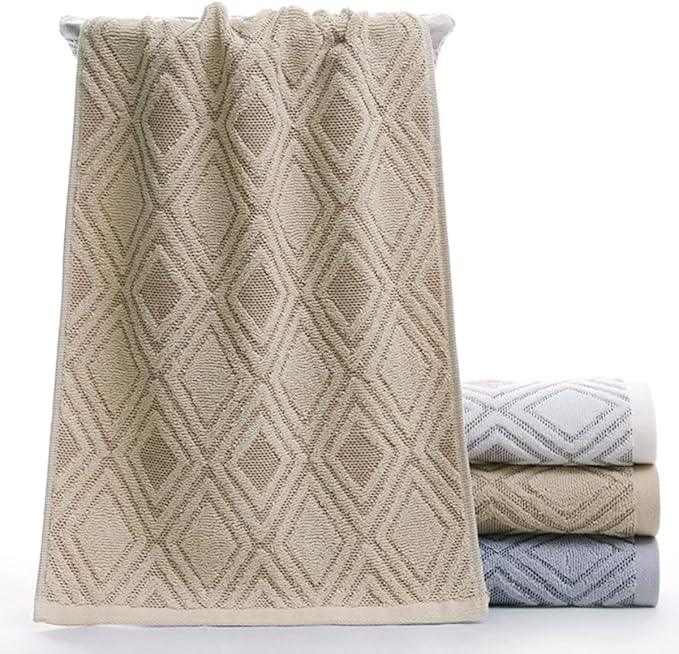 Pidada Hand Towels Set of 2 Diamond Pattern 100% Cotton Absorbent Soft - Image 4