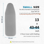 Small Ironing Board Cover 13"x43", RAINHOL Iron Board Replacement Cover and Pad - Image 2