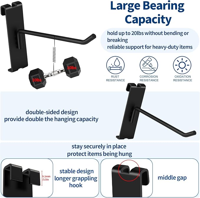 20Pcs Gridwall Hooks, Metal Grid Panel Hanging Peg Hooks, Grid Wall Accessory - Image 4