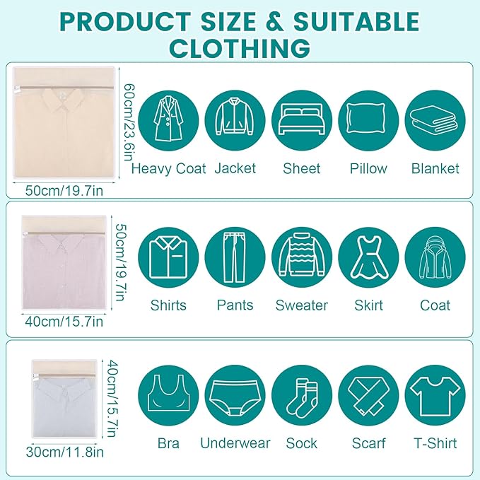 6Pcs Durable Cotton Mesh Laundry Bags - Image 2