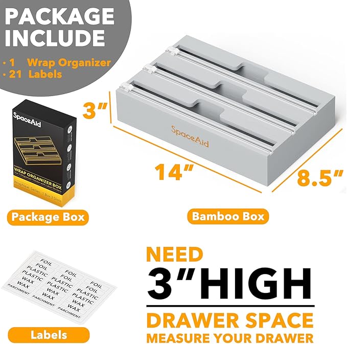 SpaceAid WrapNeat 3 in 1 Wrap Organizer - Image 3