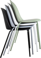 2xhome Modern Stackable Armless Dining Chair | Plastic Shell Seat with Metal Legs | Indoor or Outdoor Use | Home Kitchen Patio (4, Green, No Padding) - Image 4
