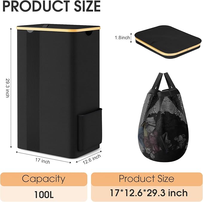 Laundry Basket Clothes Hamper - Image 2