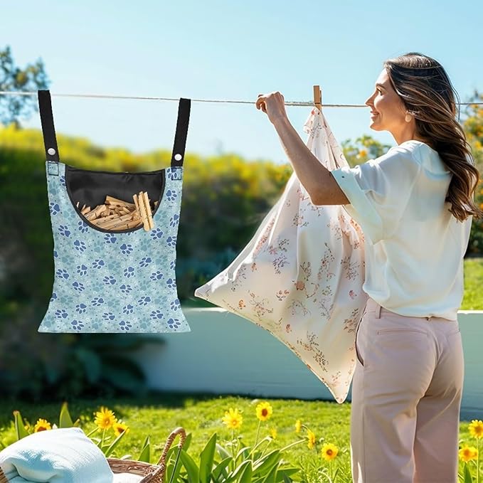 Clothes Pin Hanging Bag with Big Opening Storage Clothes Pins & Mini Clothespins - Image 2