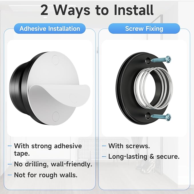 6PC Door Stoppers for Wall, 1.65 x 0.9 Inch Door Knob Wall Protector - Image 5
