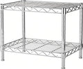 Xcity Storage Shelves, 2 Tier Heavy Duty Metal Shelving Unit with Wheels, 700 LBS Capacity Adjustable Steel Wire Shelf Organizer for Pantry, Kitchen, Garage, 14" D x 24" W x 20" H, Chrome by Unknown