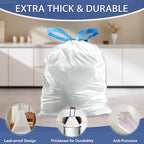 13 Gallon Trash Bags Drawstring 120 Count, 1.7 Mil Thick White Garbage Bags - Image 5