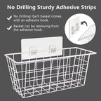 MaraFansie Wall Wire Baskets Adhesive Basket Hanging Kitchen Baskets No Drilling - Image 3