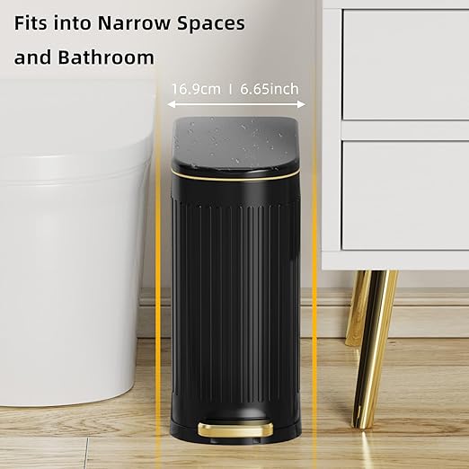 2.6 Gallon Slim Bathroom Trash Can - Image 2