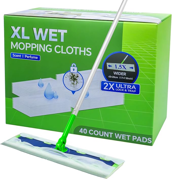 40 Count XL Wet Mopping Cloths for Swiffer Sweeper XL Mop by SAUAUSUN