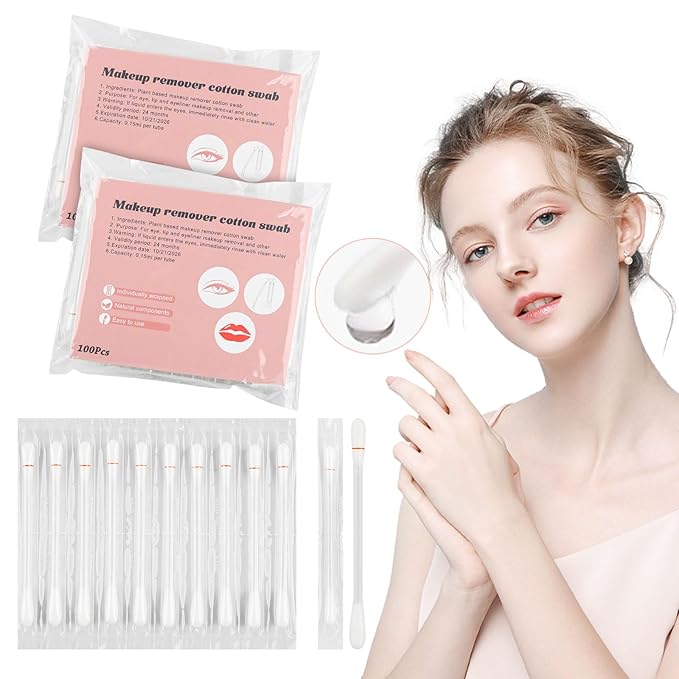 Cotton Swabs, Cotton Makeup Remover Swabs, Eye & Lip Sticks Remover, by twoworld