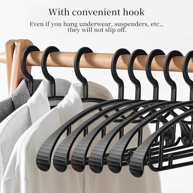 Plastic Clothes Hanger, Extra Thick Plastic Wide Shoulder Adult Slip Resistant - Image 4