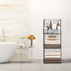 Stackable Wire Storage Baskets for Kitchen Closet Pantry, Hanging Closet - Image 4