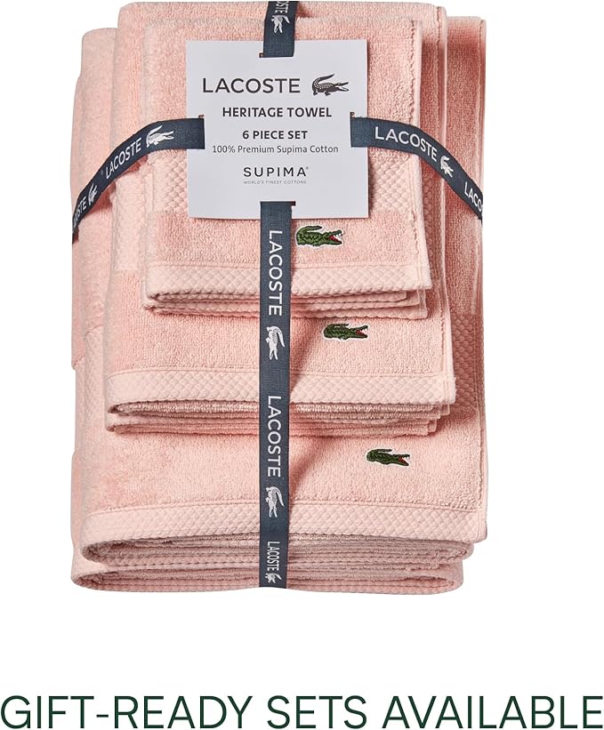 Lacoste Heritage 100% Supima Cotton Tub Mat, Light Pink, Premium Super Soft - Image 5