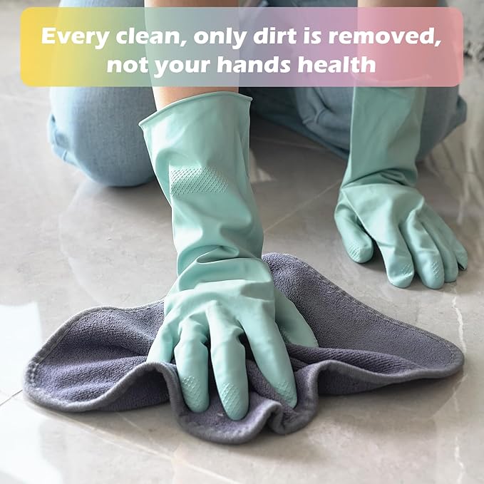 4 Pairs Rubber Kitchen Dishwashing Gloves - Image 6