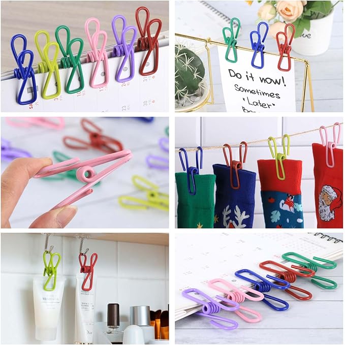 30pcs Chip Clips, 2.2 inch Bag Clips, Small Metal Clothes Pins - Image 3