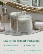 Makeup Pad Holder with Lid and Cotton Swab Storage, Durable PS Canister - Image 2