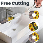 Kitchen Sink Splash Guard Faucet Mat Board Vintage Sunflowers 15"x5.5" - Image 3