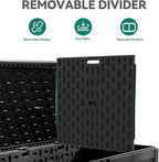 YITAHOME 260 Gallon Large Deck Box with Divider & Side Handles, Outdoor Double-Wall Storage for Patio Furniture Cushions, Garden Pool Accessories, Water Resistant & Lockable - Image 2