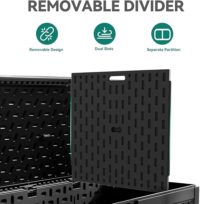 YITAHOME 260 Gallon Large Deck Box with Divider & Side Handles, Outdoor Double-Wall Storage for Patio Furniture Cushions, Garden Pool Accessories, Water Resistant & Lockable - Image 2