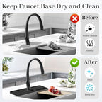 PoYang 14.6 Inch Faucet Mat for Kitchen Sink Splash Guard Behind Faucet - Image 6