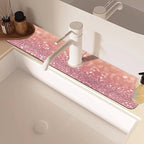 Abstract Pink Glitter Diamond Sink Faucet Absorbing Mat Sink Splash Guard - Image 2