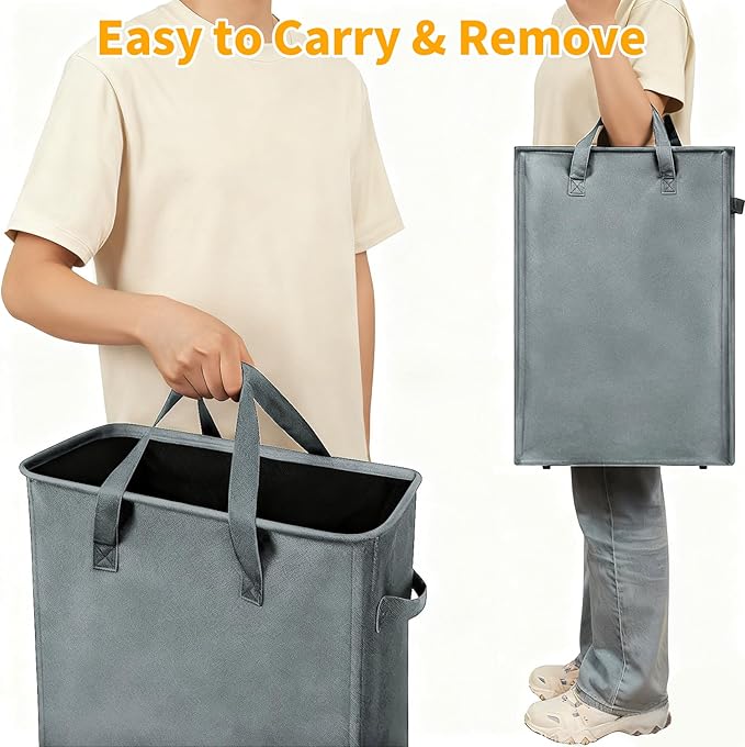 Slim Laundry Hamper, 48L Ultra Thin Collapsible Laundry Basket - Image 7
