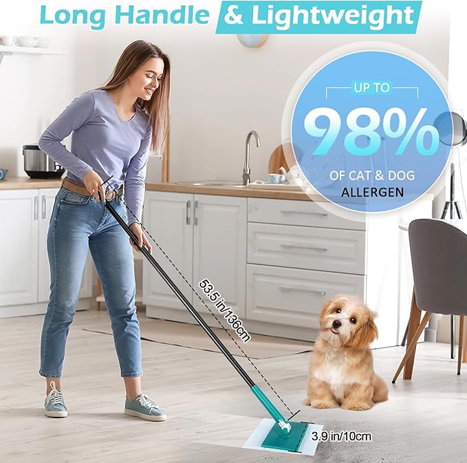 Sweeper Mop for Floor Cleaning Pet Hair Removal, Disposable Dust Dry Mop - Image 6