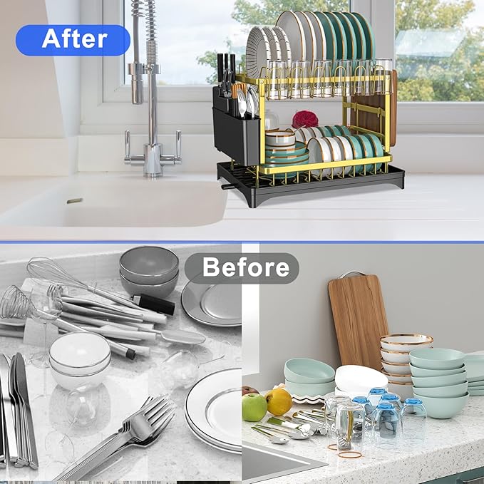Dish Drying Rack Gold - Image 3