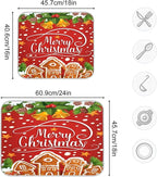 Christmas Gingerbread Holly Berry Santa Bell Dish Drying Mat - Image 3