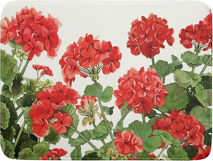 Spring Dish Drying Mat for Kitchen Counter Geranium Summer Floral Absorbent by Unknown