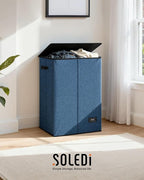 SOLEDI Laundry Hamper with Lid 130L Large & Tall Collapsible Laundry Basket - Image 8