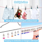 Clothes Pins with Removable Hook, 32 Pack Stainless Steel Colored Clothespins - Image 3