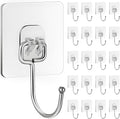 20 Pack Large Sticky Hooks for Hanging Heavy Duty, Wall Hooks Adhesive by Unknown