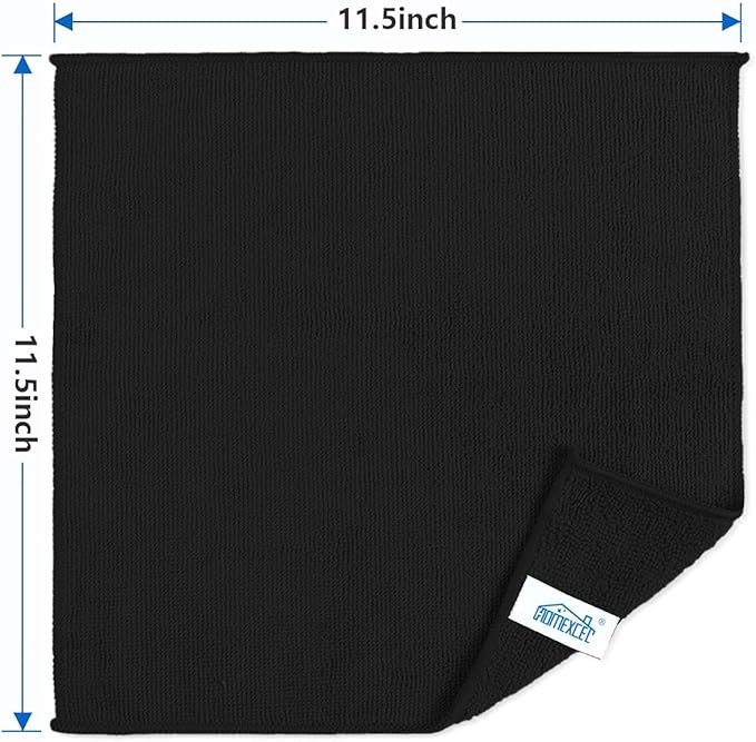 HOMEXCEL Black Microfiber Cleaning Cloth 100 Pack, Microfiber Towel - Image 2