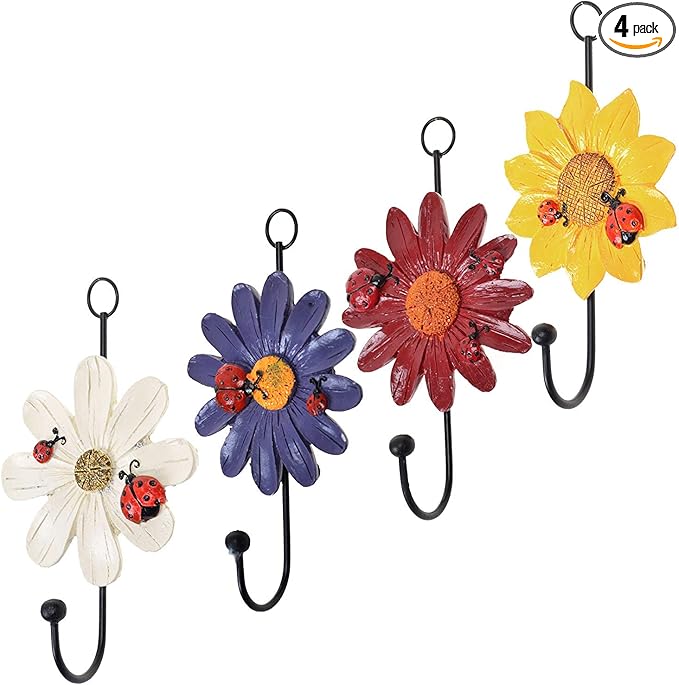 GDYOOSHOW Decorative Hooks Coat Hanger Flower Key Holder Metal Hook by GDYOOSHOW
