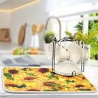 Super Absorbent Dish Drying Mat, Microfiber Fast-Drying Dish Mat, Kitchen Dish - Image 5
