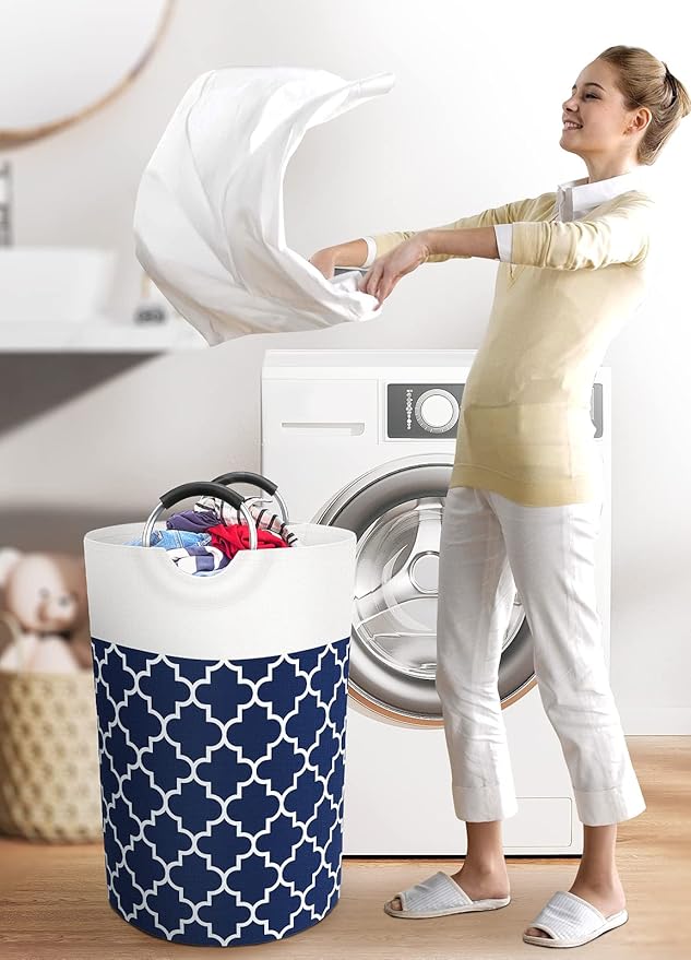 Large Laundry Basket Laundry Hamper Bag Washing Bin Clothes Bag Collapsible Tall - Image 6