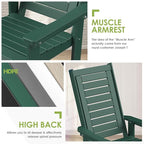 GREENVINES Outdoor Rocking Chair Set | 3-Piece | 2 Rocking Chairs with 1 Side Table | Porch Rocker | HDPE Plastic | Forest | Patio Furniture Sets | High Back | Big & Tall | Ladder Back - Image 7