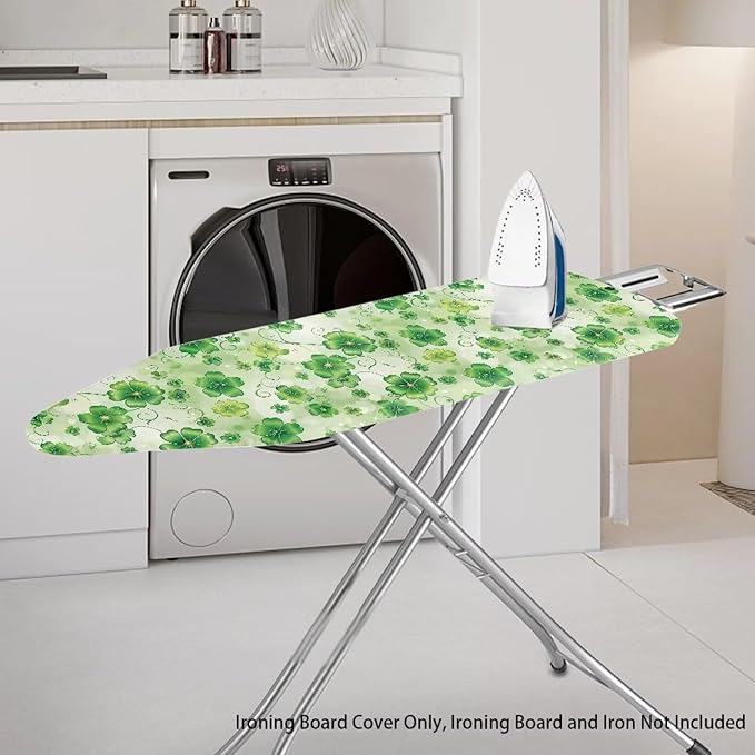 Green Leaves Ironing Board Cover and Pad, Thick Scorch Resistant Padding Heavy - Image 2