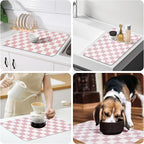 Checkered Dish Drying Mat for Kitchen Counter, Absorbent Non-Slip Coffee Mat - Image 6