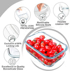 VERONES 5 Pack 36 OZ Glass Meal Prep Containers, Airtight Glass Lunch - Image 5