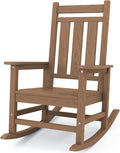 KINGYES Oversized Outdoor Rocking Chair, All-Weather Patio Rocking Chairs for Porch, HDPE Outdoor Patio Rockers with High Back & Wide Seat for Garden, Lawn, Brown by KINGYES