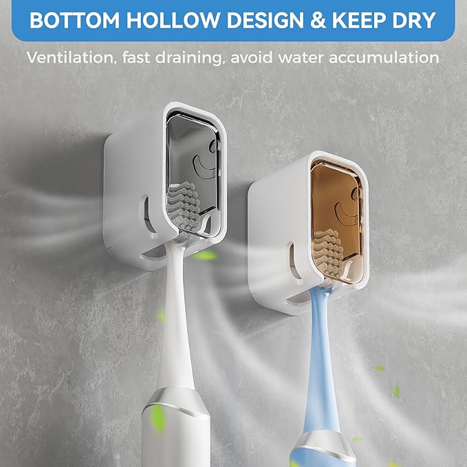Toothbrush Holders for Bathroom【Innovation Single Slot Design】 2PCS Toothbrush - Image 4