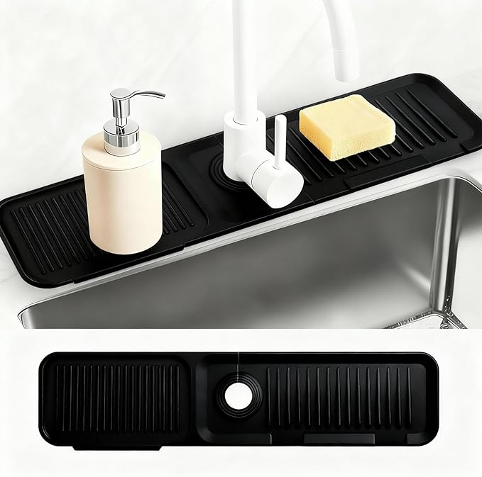24 Inch Longer Faucet Mat, kitchen sink splash guard-Kitchen Sink Faucet Mat by WDRSWZZ