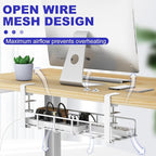 Under Desk Cable Management Tray, 31.5'' No Drill Heavy Duty Steel Cable Tray - Image 7