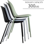 2xhome Modern Stackable Armless Dining Chair | Plastic Shell Seat with Metal Legs | Indoor or Outdoor Use | Home Kitchen Patio (1, Green, No Padding) - Image 5