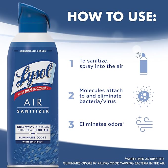 Lysol Air Sanitizer Spray with Bacterial Odor Eliminator - Image 6