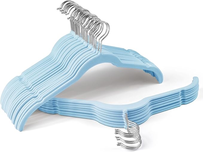 30 Pack Velvet Hangers – Premium Non-Slip Slim Clothes Hangers by Sishynio