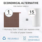 Homaxy 100% Cotton Terry Kitchen Dish Cloths, Ultra Soft and Absorbent Dish - Image 6